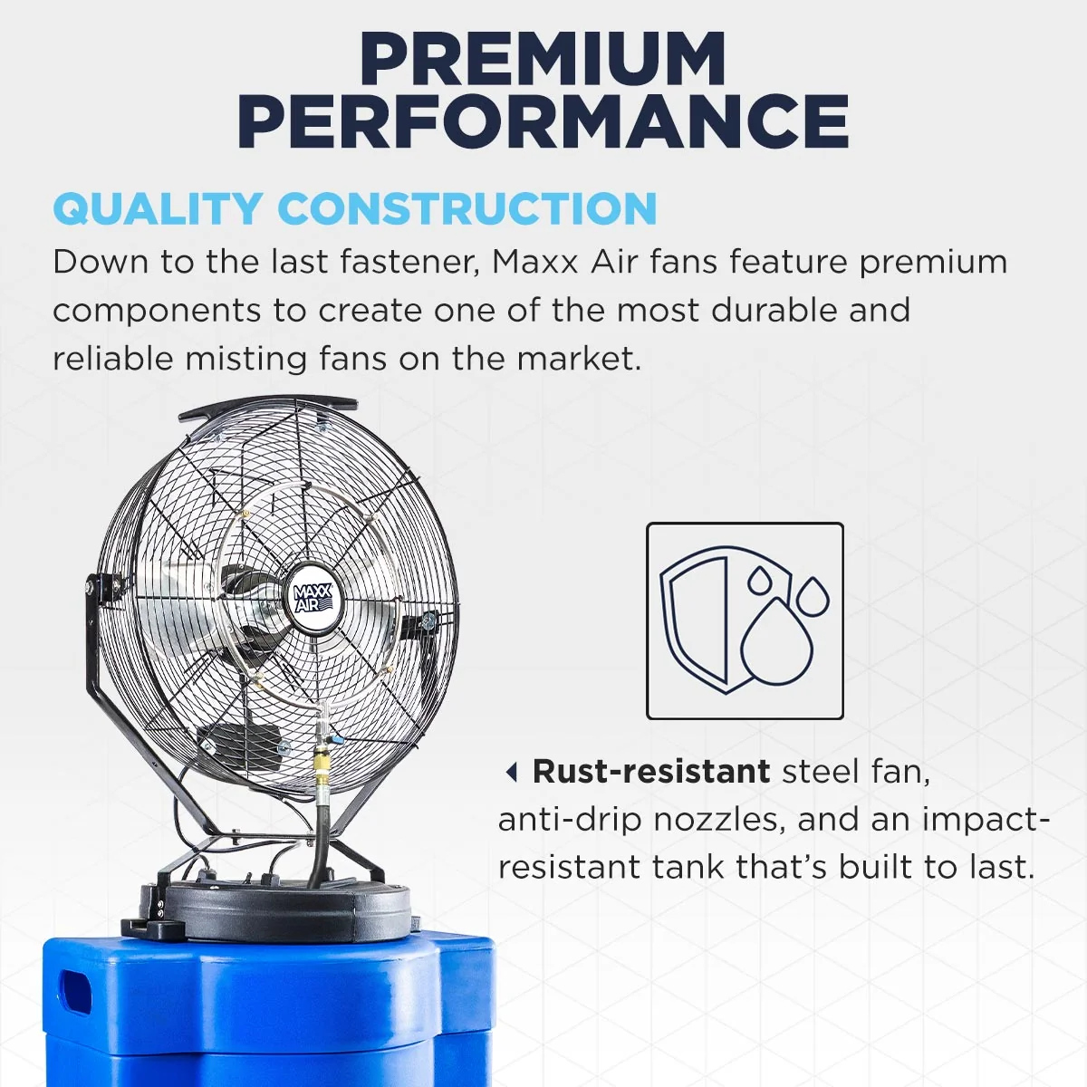 18 In. 3-Speed High Pressure Misting Fan with 40 Gal. Tank