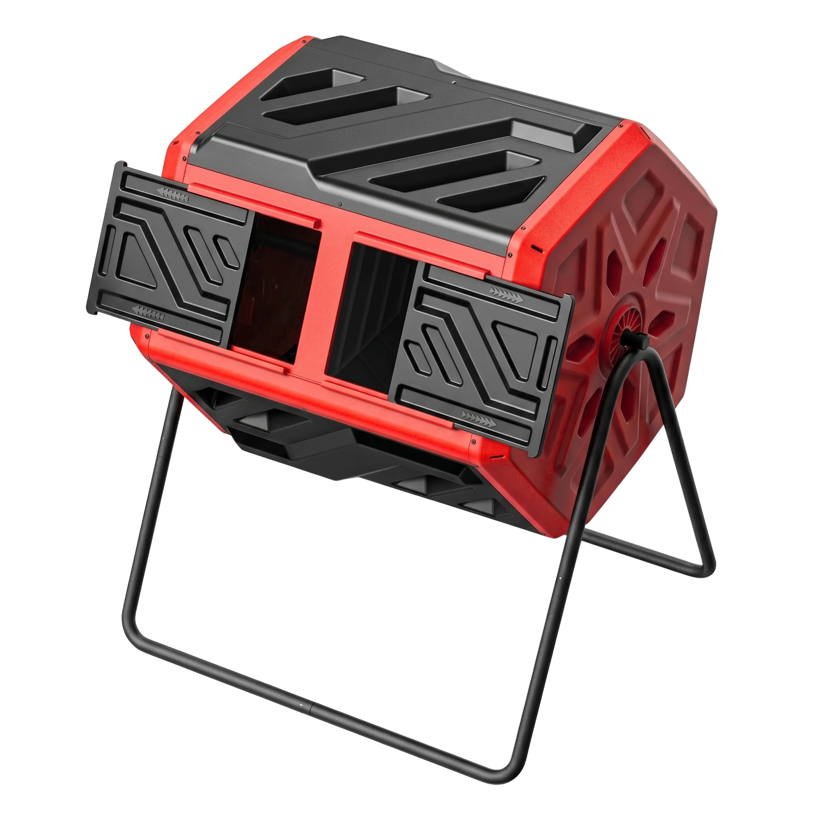 160 L Dual Chamber Compost Tumbler Bin Rotating Barrel Frame System