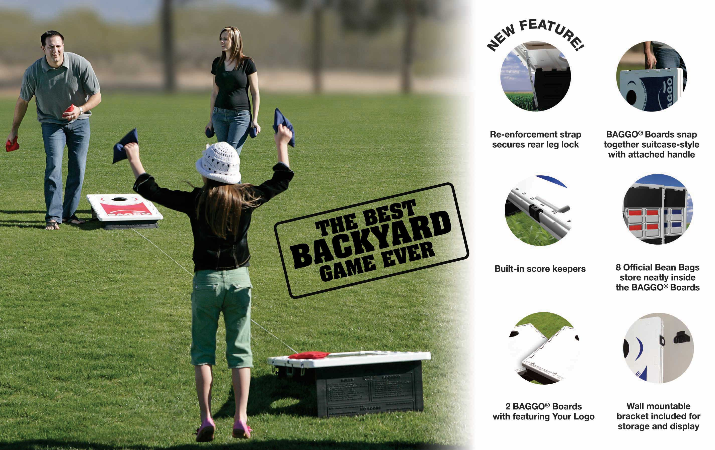 American Flag Bass Baggo Portable 2×3 Cornhole Bean Bag Toss Game