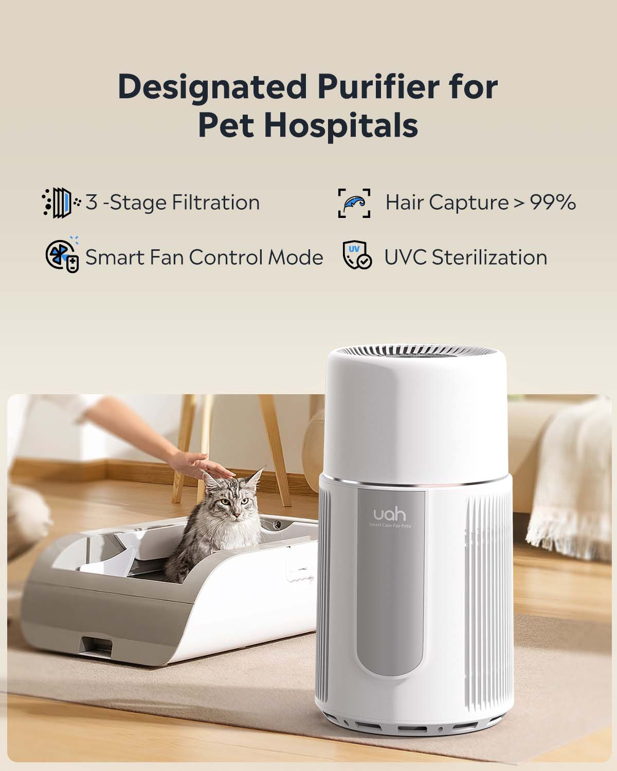 UAHPET Air Purifier for Dog and Cat Family