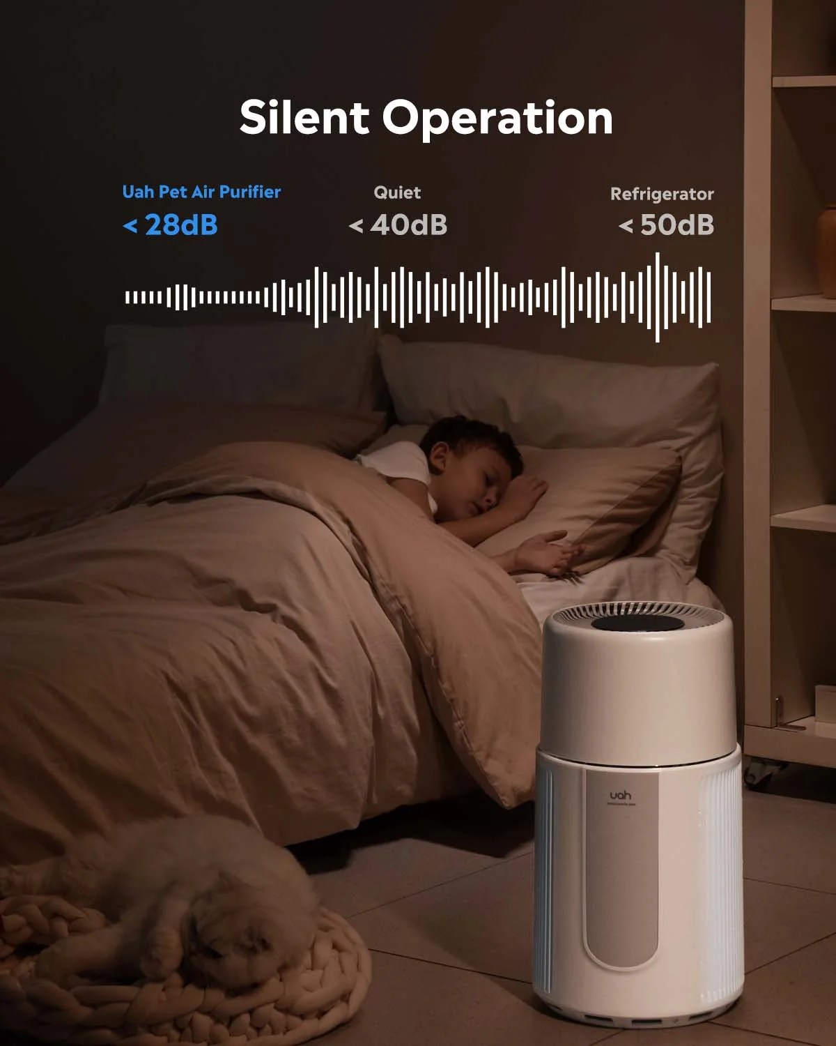 UAHPET Air Purifier for pet hair. odors and dander