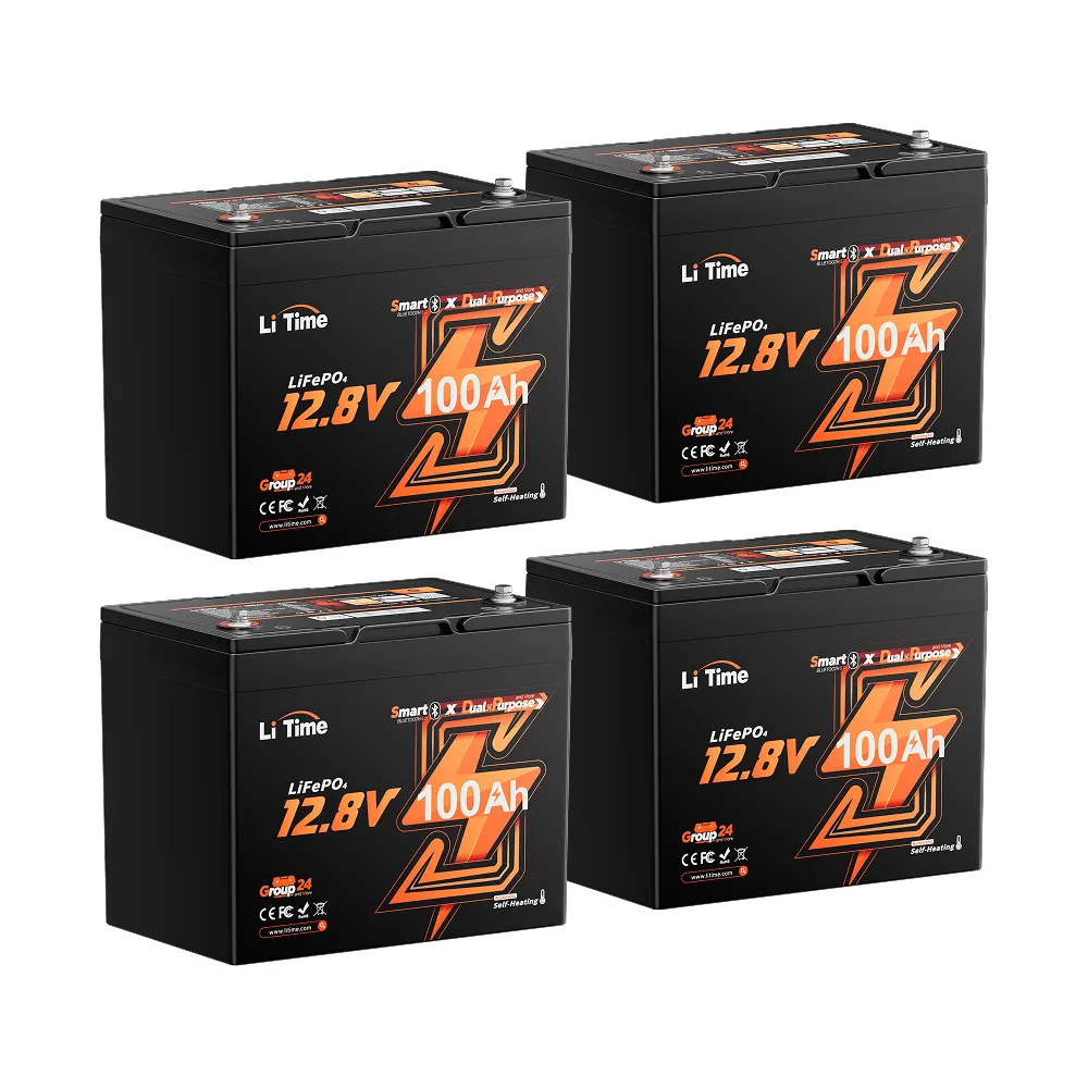 LiTime 12V 100Ah 900 CCA Group 24 Dual Purpose Marine Lithium Battery | Bluetooth & Auto Heating