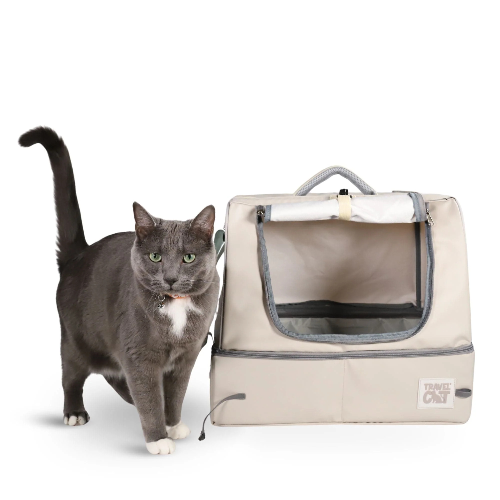 The Porta-Pawty+ Covered Travel Litter Box - Portable Bathroom for Cats