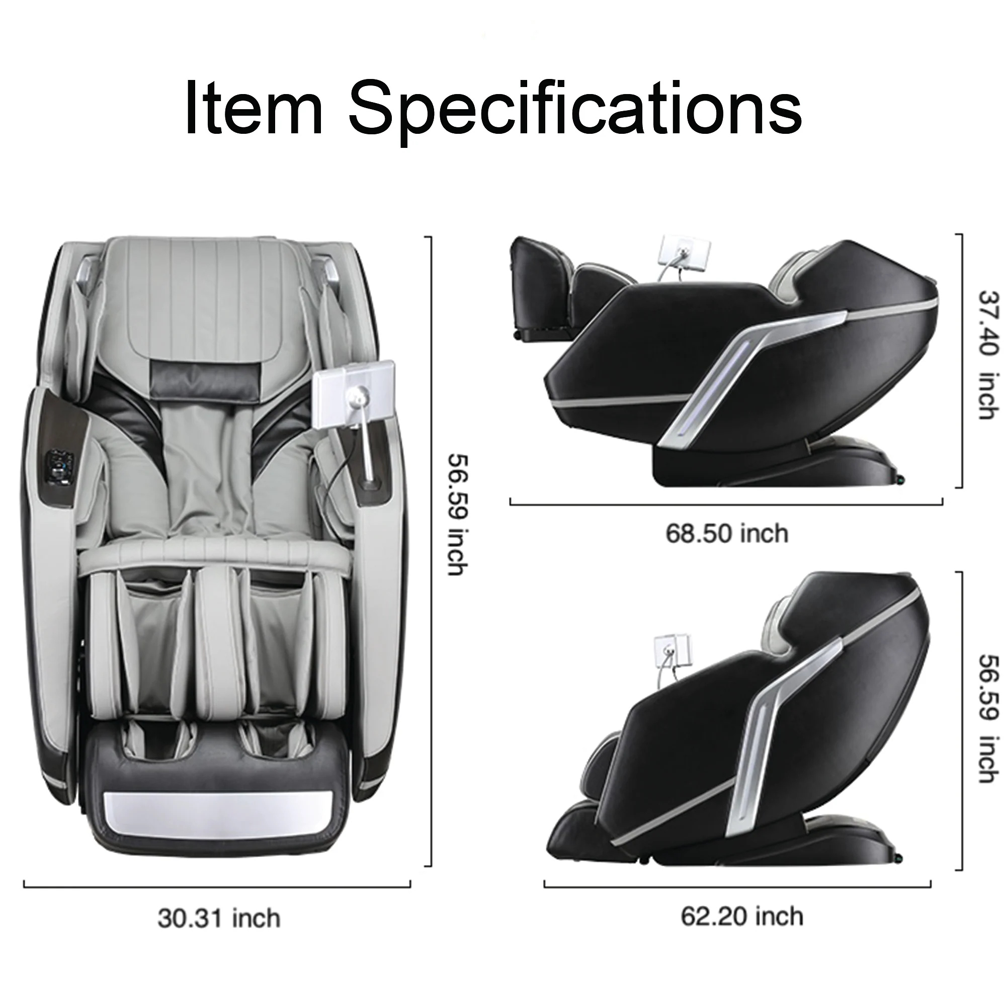 Lifesmart Nova 4D Faux Leather Zero Gravity Massage Chair R8658L