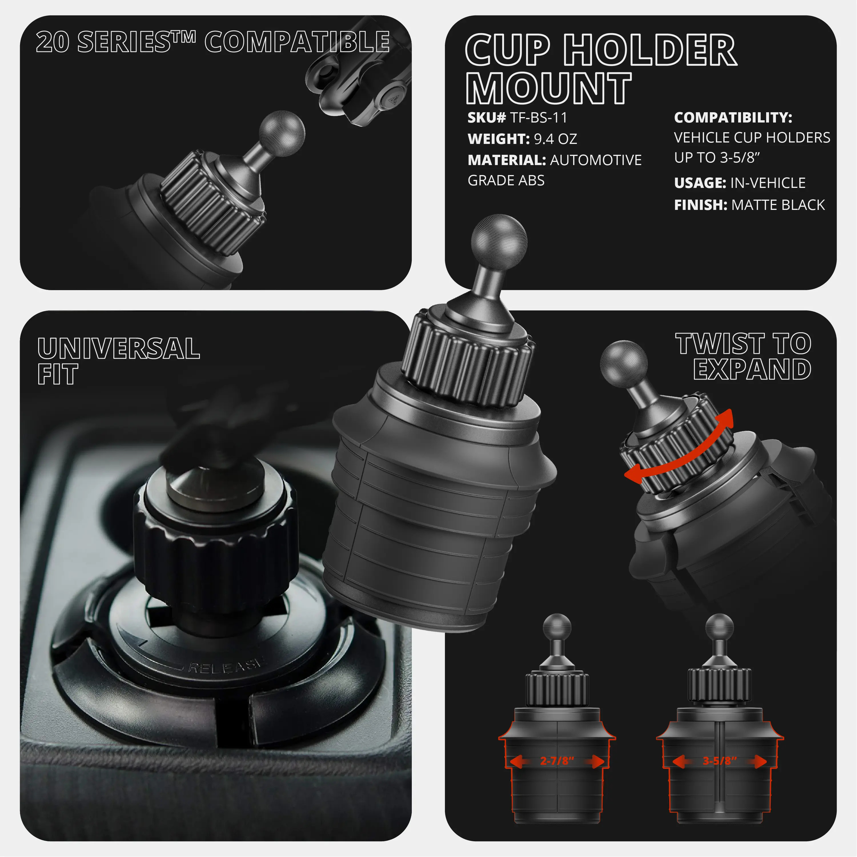 2 Prong (2T) Monitor Holder – Cup Holder