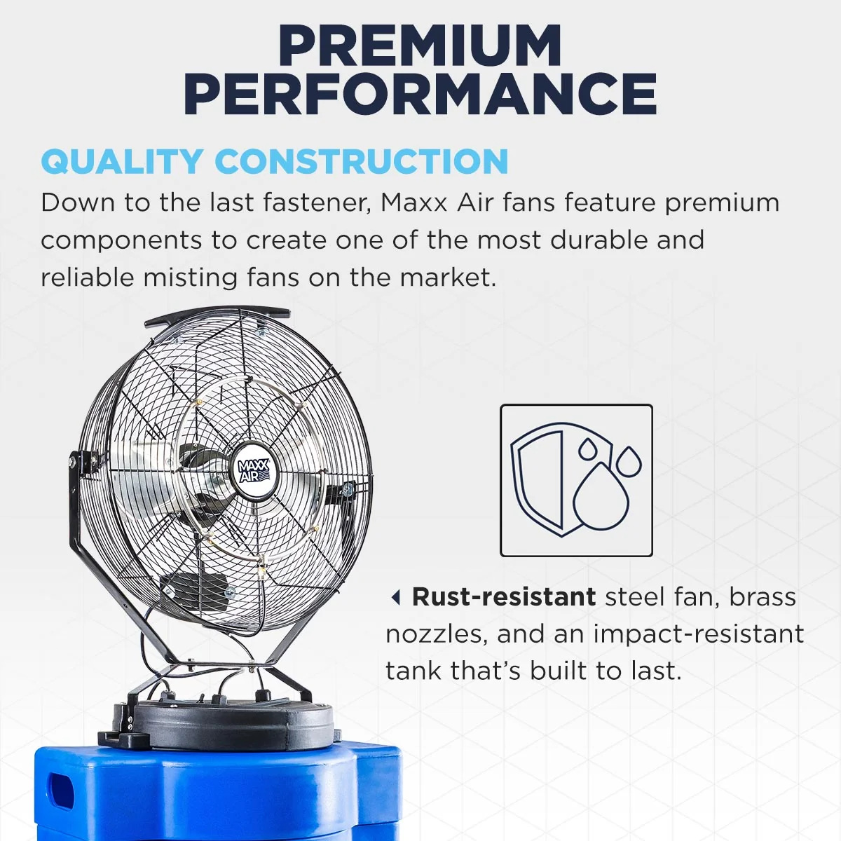 18 In. 3-Speed Misting Fan with 40 Gal. Tank. Industrial Cooling Fan