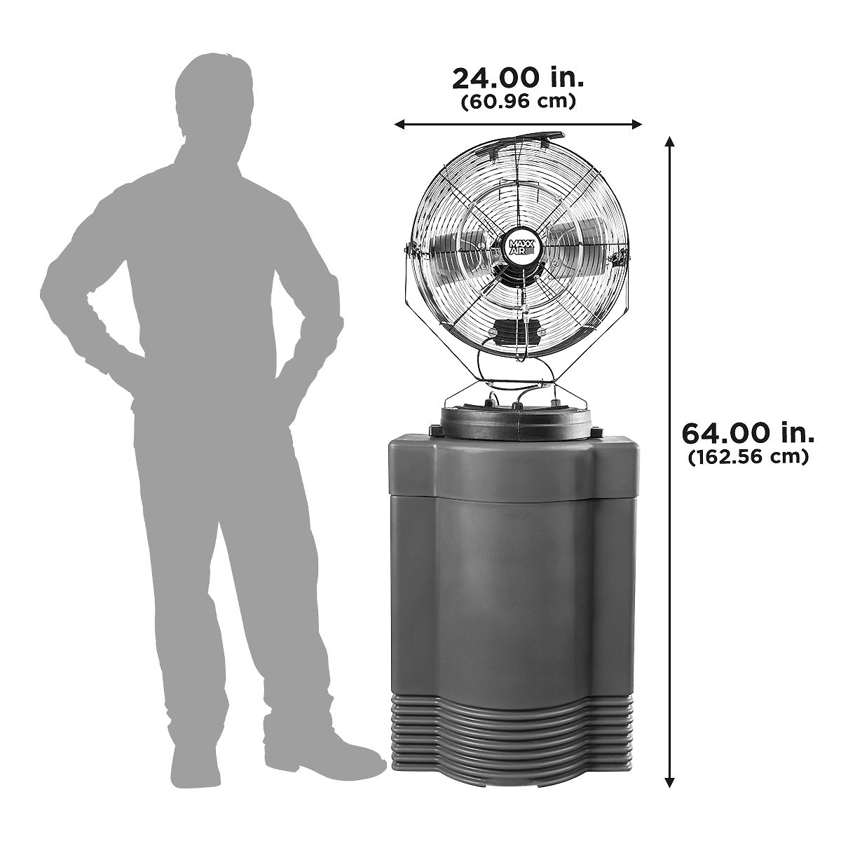18 In. 3-Speed Misting Fan with 40 Gal. Tank. Industrial Cooling Fan