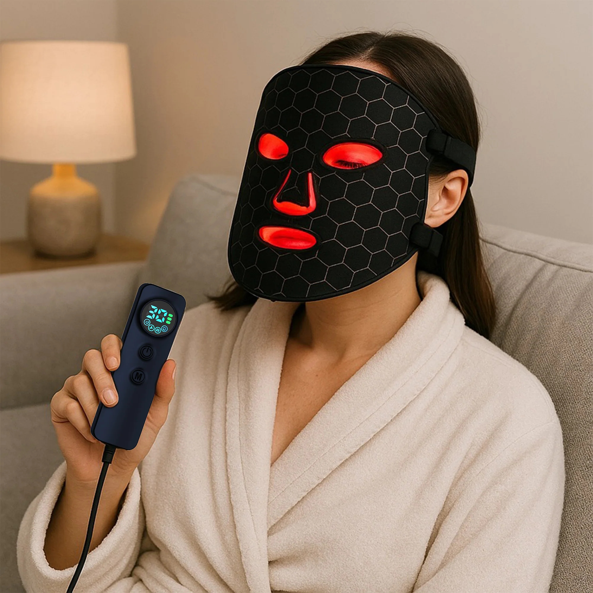 Red Light Therapy Mask with Vibration | EZLIFE