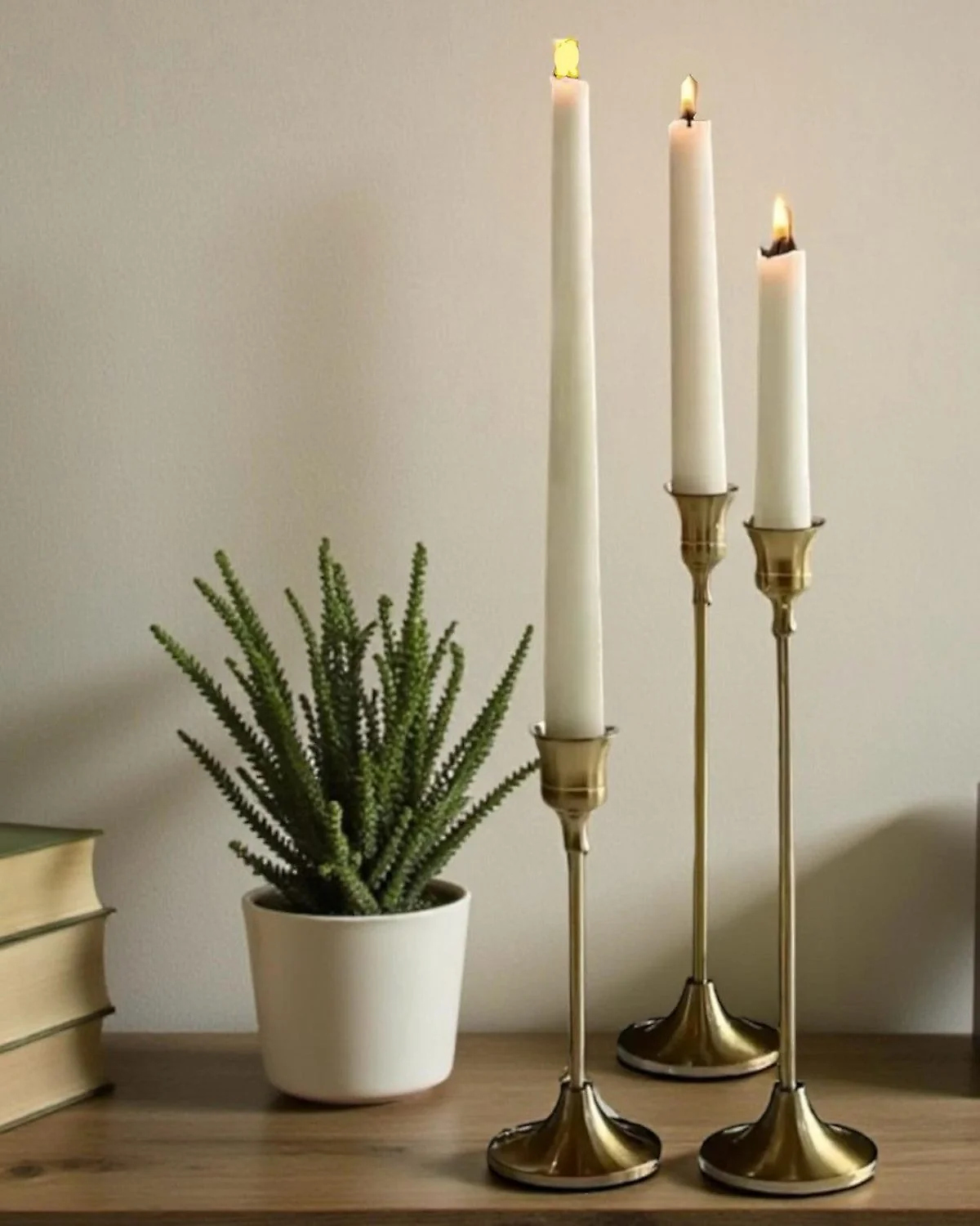 Antique Brass Effect Taper Candlestick Home Decor Glenbrookhome