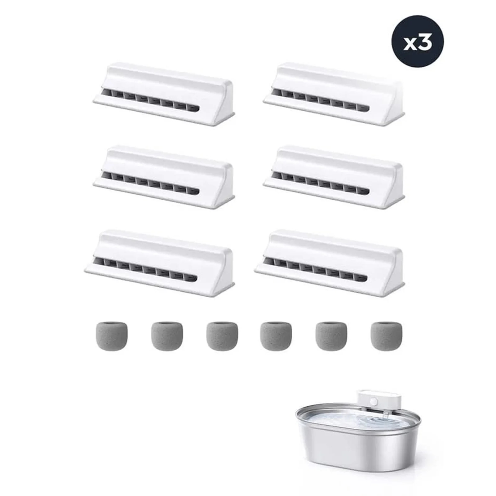 18pcs UAHPET Replacement Filter for Stainless Steel Cat Water Fountain