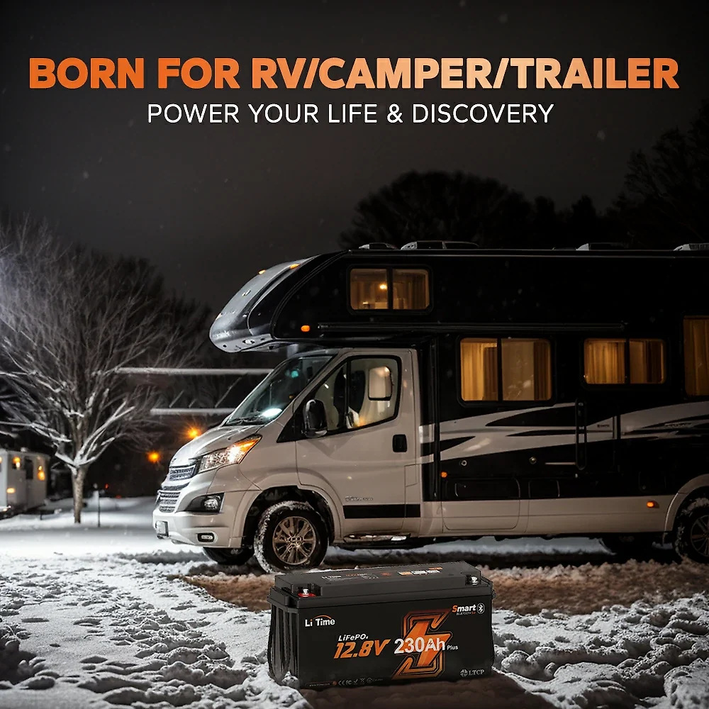 LiTime 12V 230Ah 2944Wh Bluetooth Lithium Battery for RV and Truck