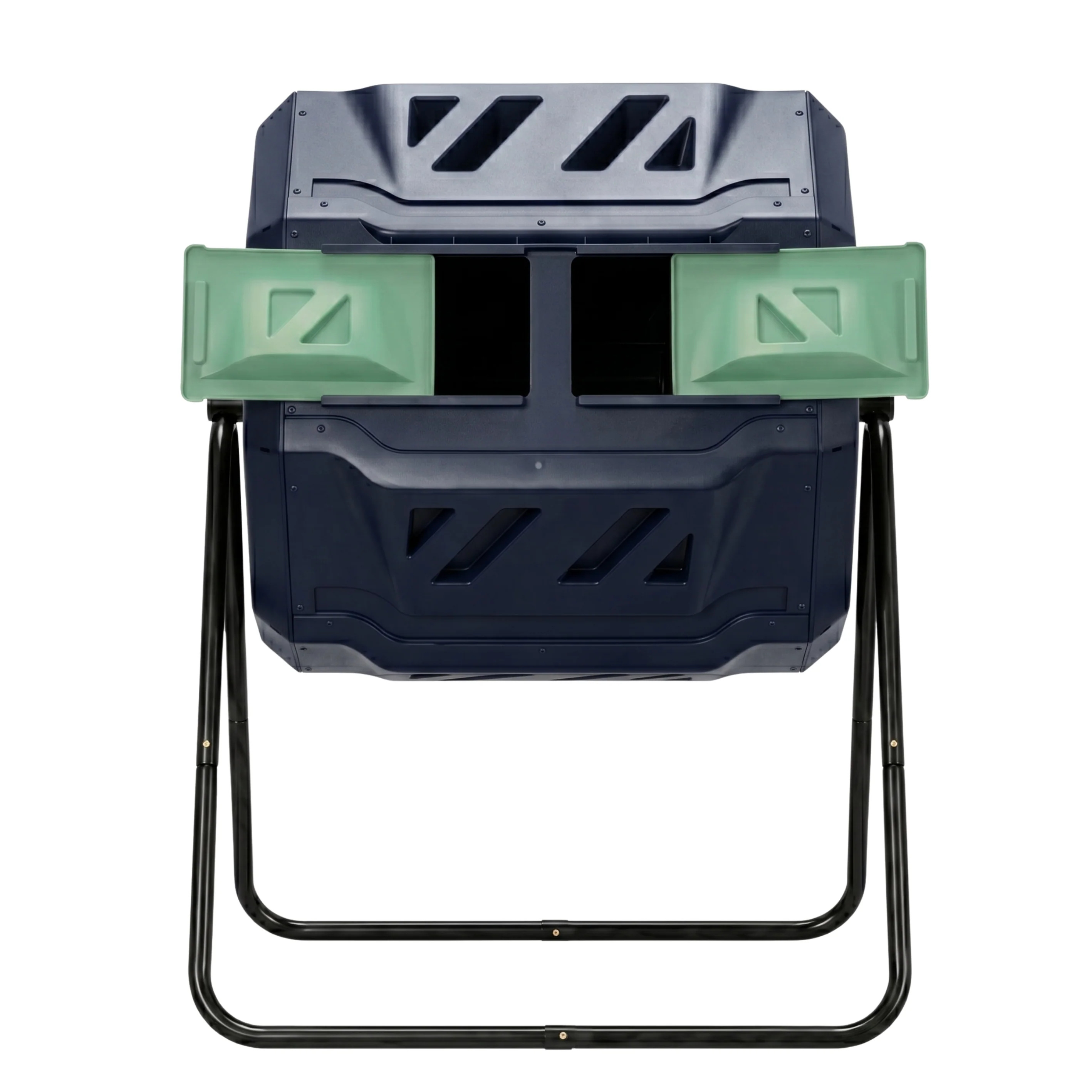 150L Dual Chamber Compost Tumbler with Adjustable Steel Frame
