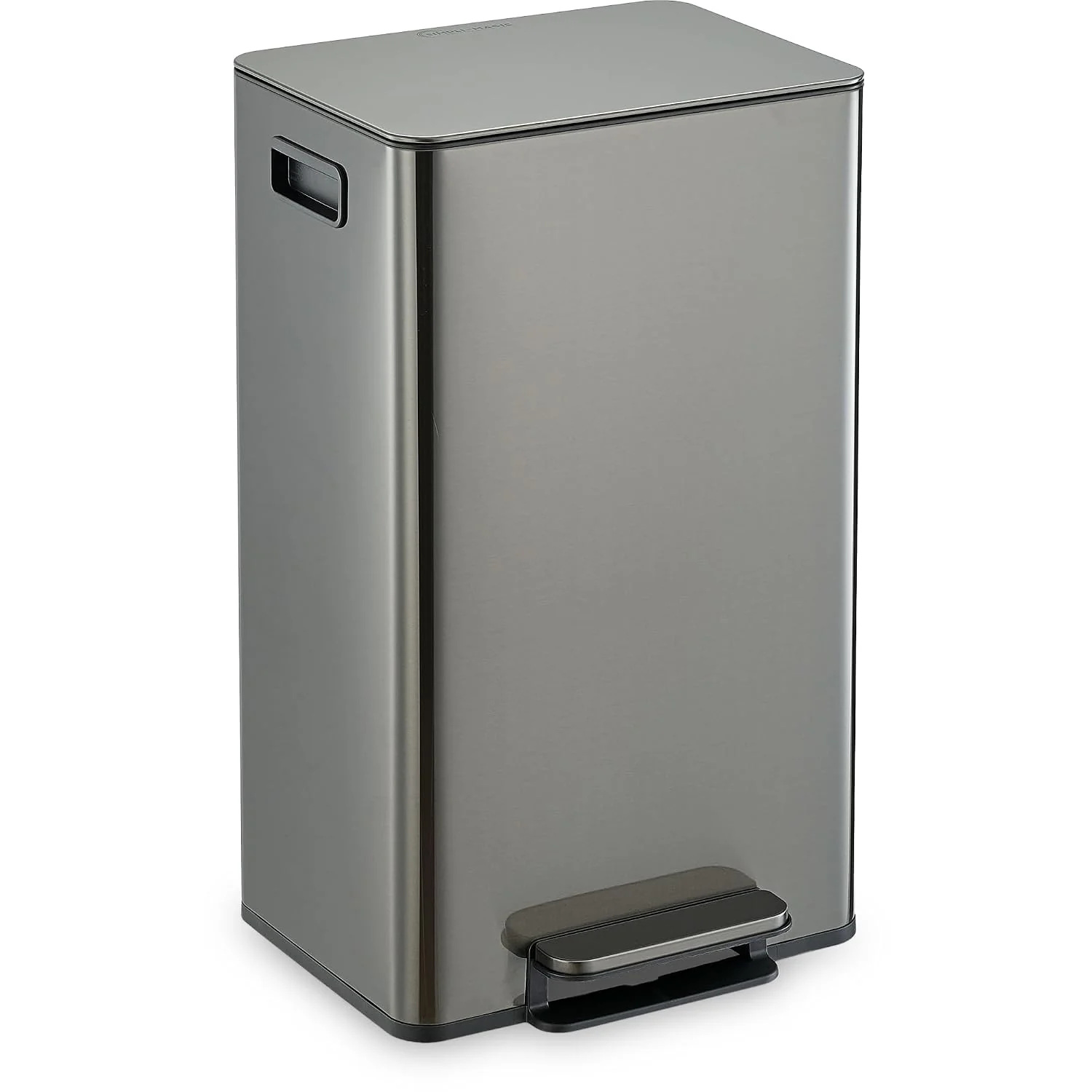 Simpli-Magic 13 Gallon / 50L Step Trash Can. Infinity Edge. Black