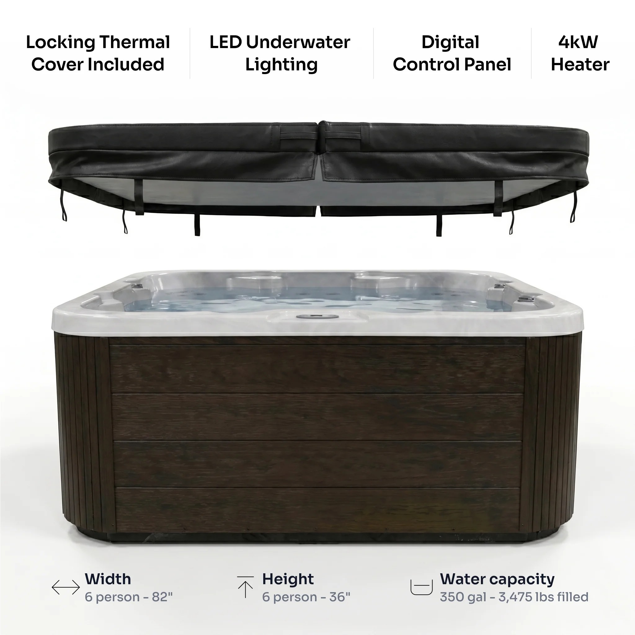EZLIFE 6 Person Acrylic Hot Tub