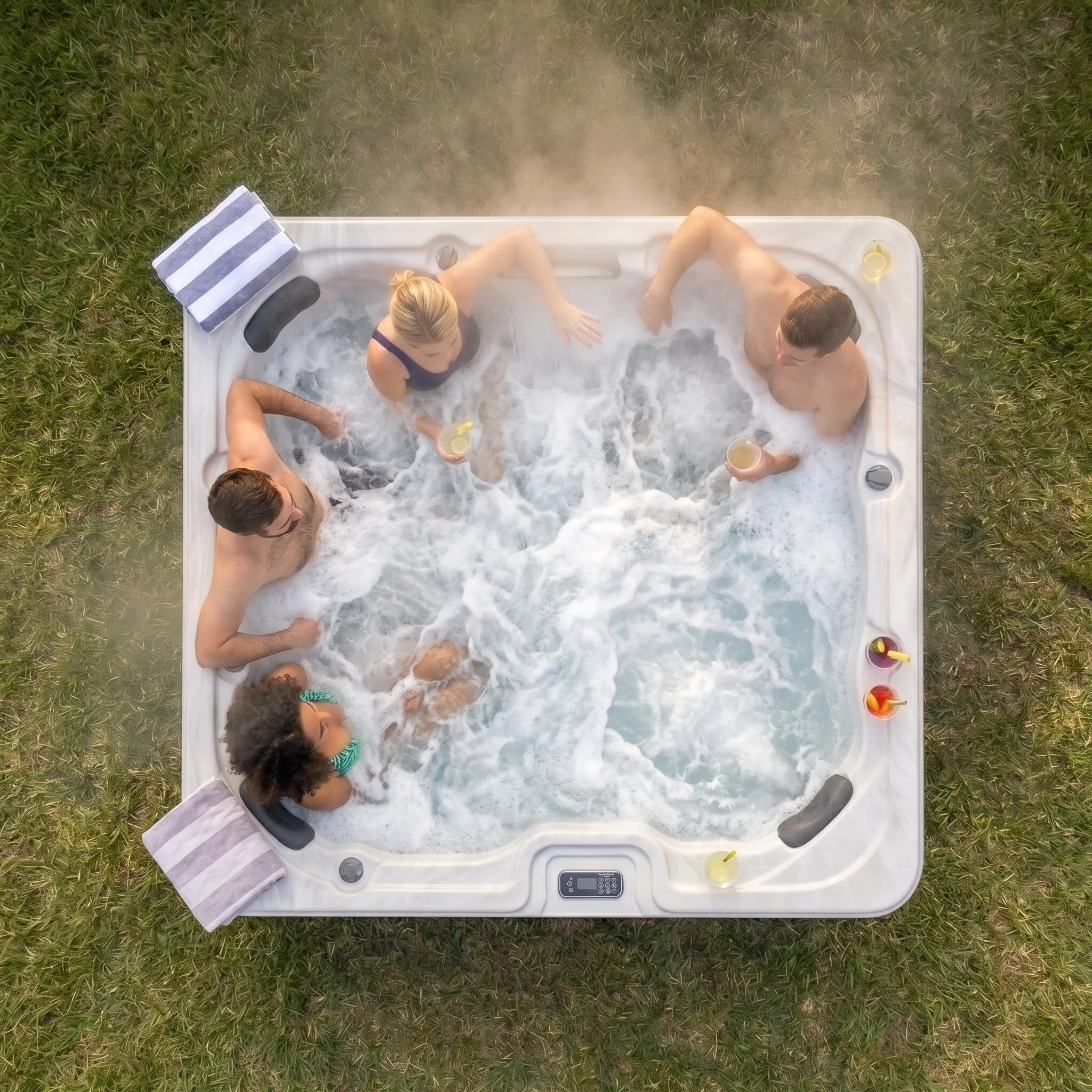 EZLIFE 6 Person Acrylic Hot Tub