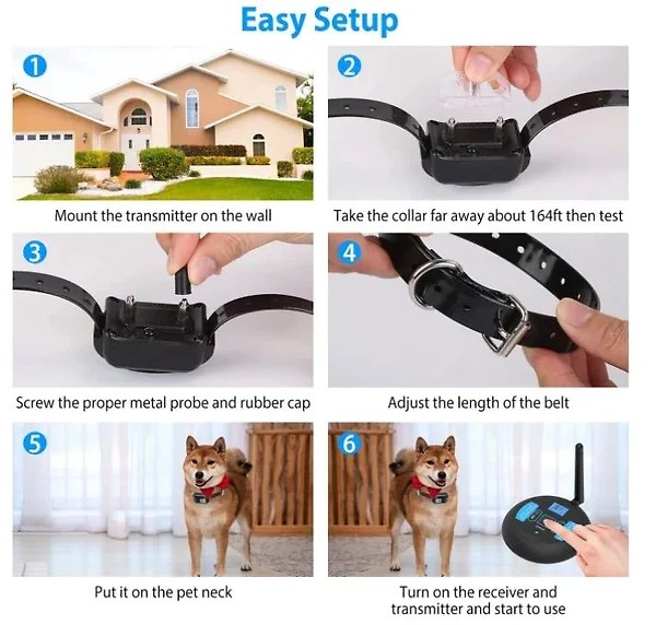 2-in-1 Wireless Dog Fence & Outdoor Training Collar. Dog Containment System