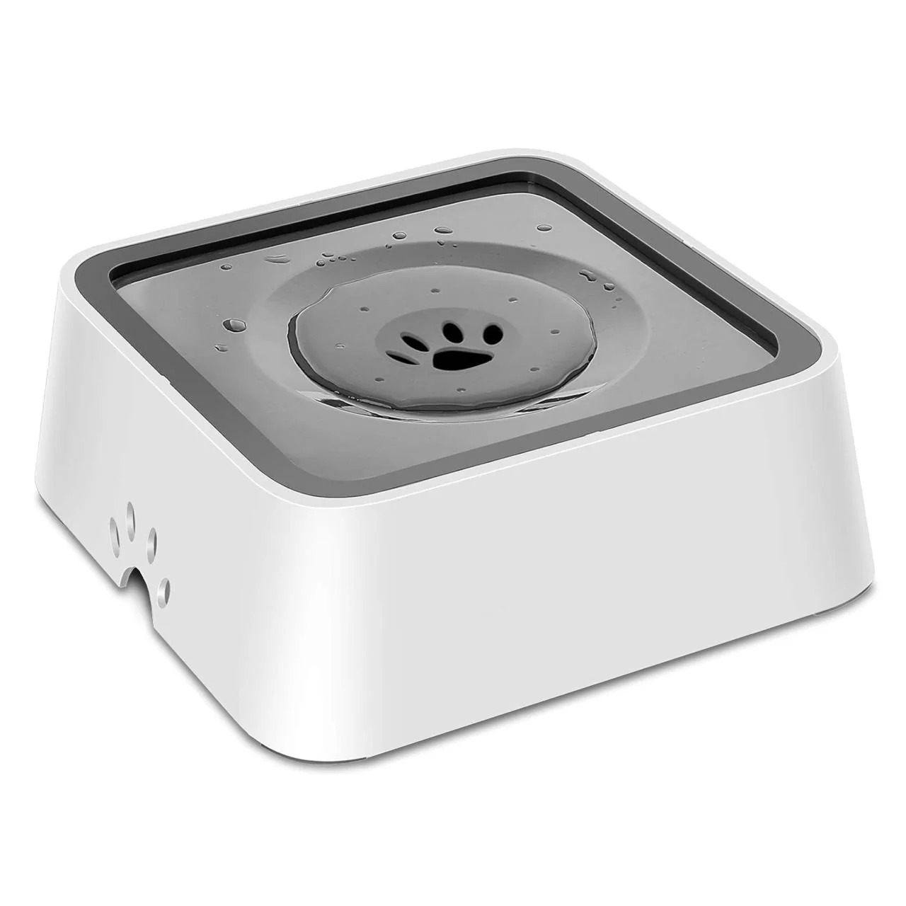 Katziela No Spill Dog & Cat Water Bowl - 35oz Slow Feeder. No Drip. Non-Slip Design