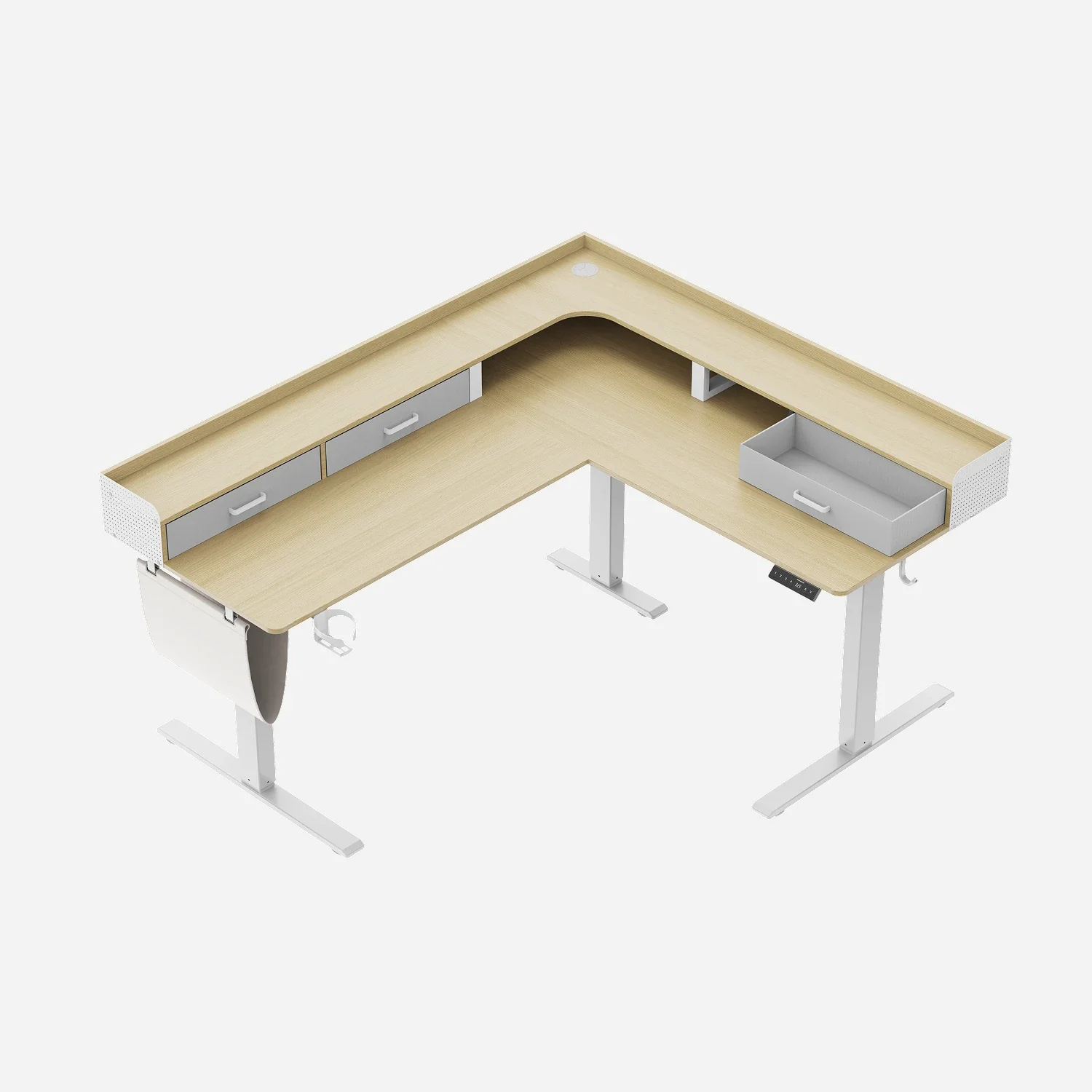 L-Shape With Drawer Standing Desk