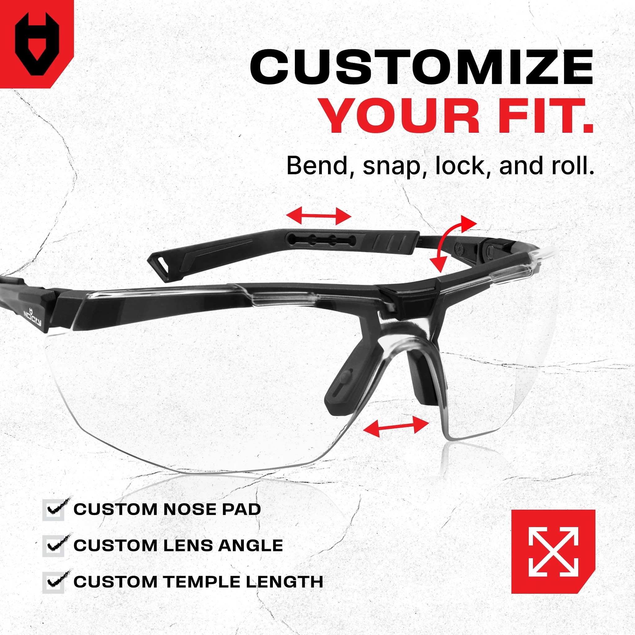 EyeArmor Pro Fully Adjustable Safety Glasses