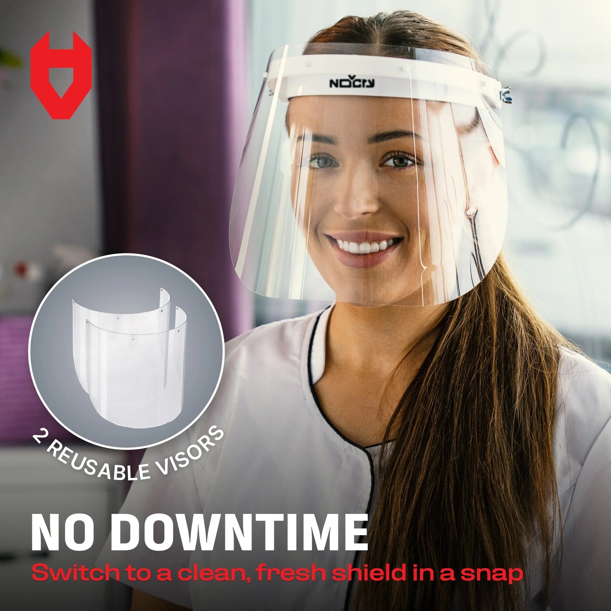 LiteArmor Lightweight Flip-Up Face Shield – 80 PACK