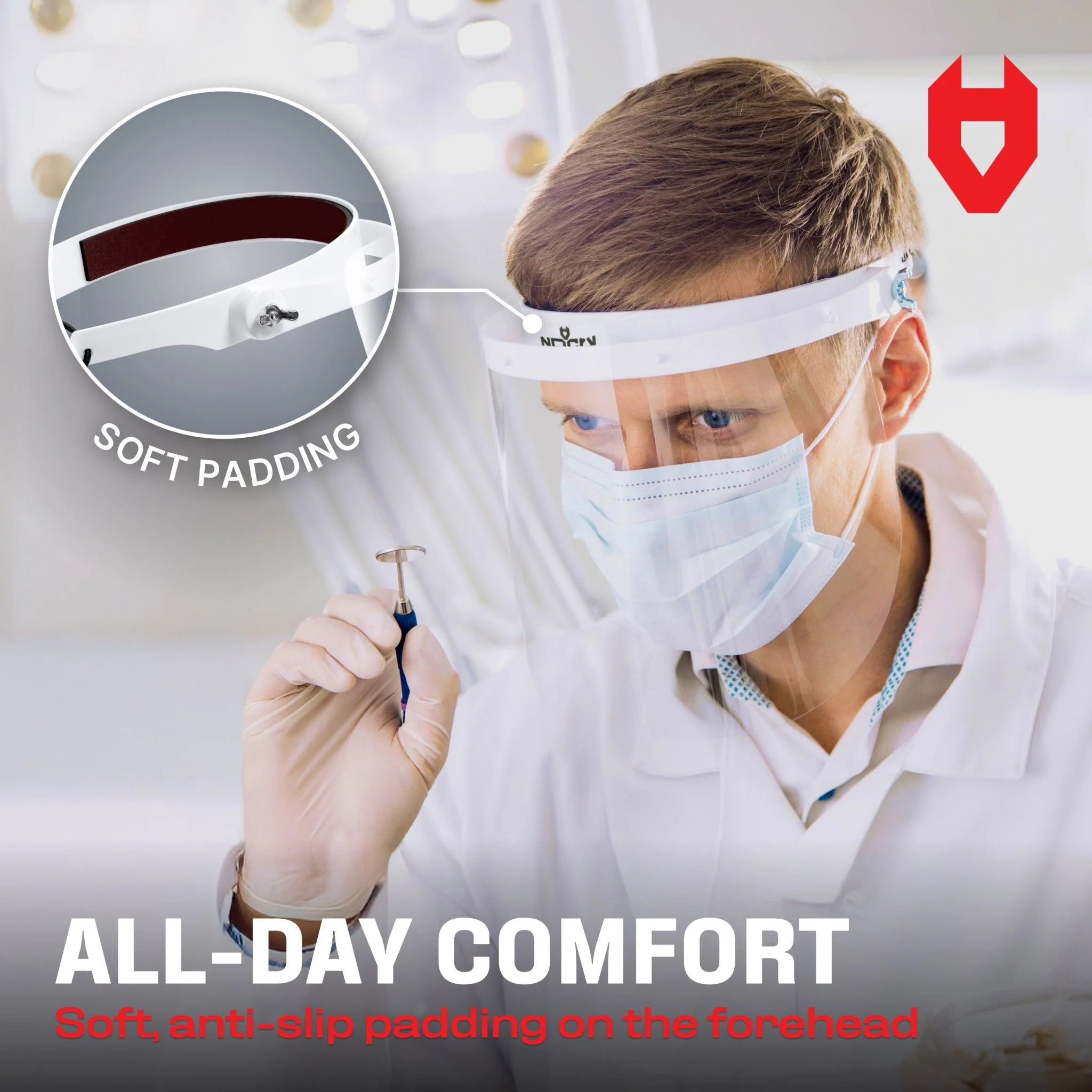 LiteArmor Lightweight Flip-Up Face Shield – 80 PACK